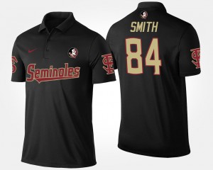Men's Florida State Seminoles Name and Number Black Rodney Smith #84 Polo 398440-124