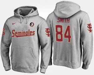 Men's Florida State Seminoles Name and Number Gray Rodney Smith #84 Hoodie 614323-564