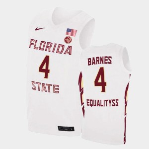 Men's Florida State Seminoles College Basketball White Scottie Barnes #4 Basketball 2021 Swingman Jersey 363938-206