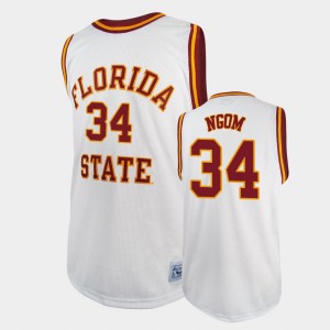 Men's Florida State Seminoles College Basketball White Tanor Ngom #34 Basketball Original Retro Jersey 671513-588