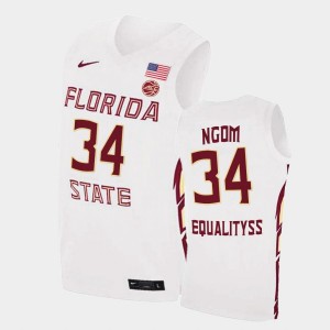 Men's Florida State Seminoles College Basketball White Tanor Ngom #34 Basketball 2021 Swingman Jersey 557848-910