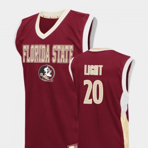 Men's Florida State Seminoles Fadeaway Red Travis Light #20 College Basketball Jersey 264645-336