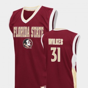 Men's Florida State Seminoles Fadeaway Red Wyatt Wilkes #31 College Basketball Jersey 176025-875