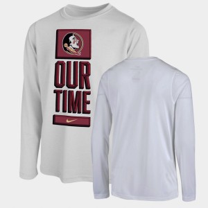 Youth Florida State Seminoles March Madness White 2020 Our Time Bench Legend T-Shirt 331854-202